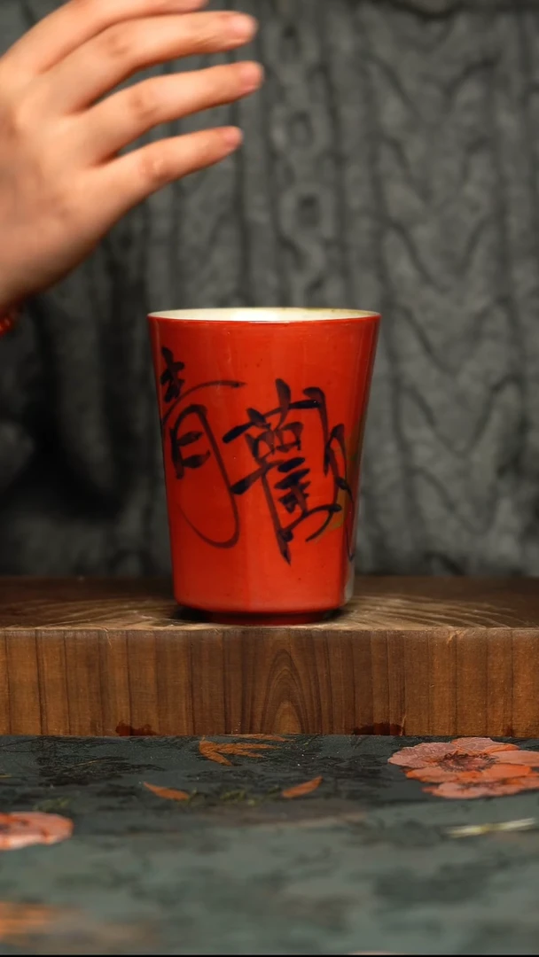 杯釉下彩手工手绘同款陶器