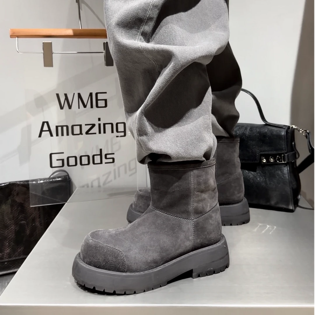 wm6女鞋秋冬厚底短筒雪地靴时尚百搭休闲欧美保暖增高棉鞋8681-7