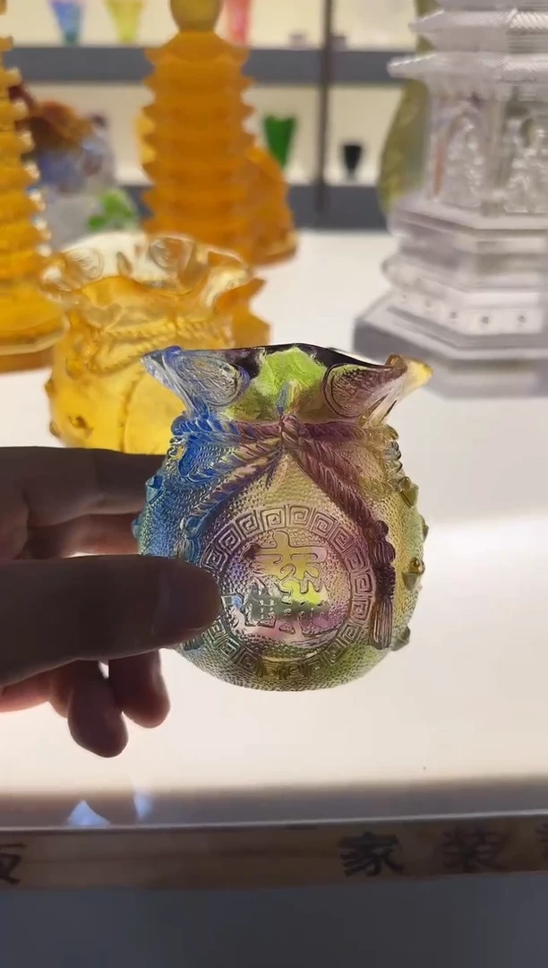 手工艺品琉璃彩色钱袋子