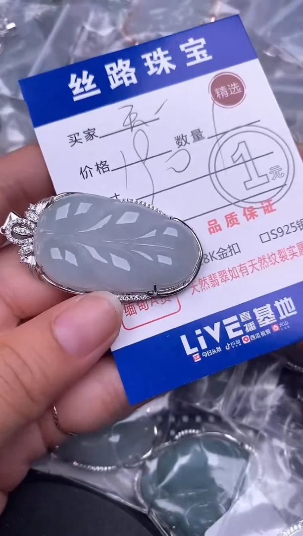 翡翠银S925镶嵌颈饰天**敌挂件