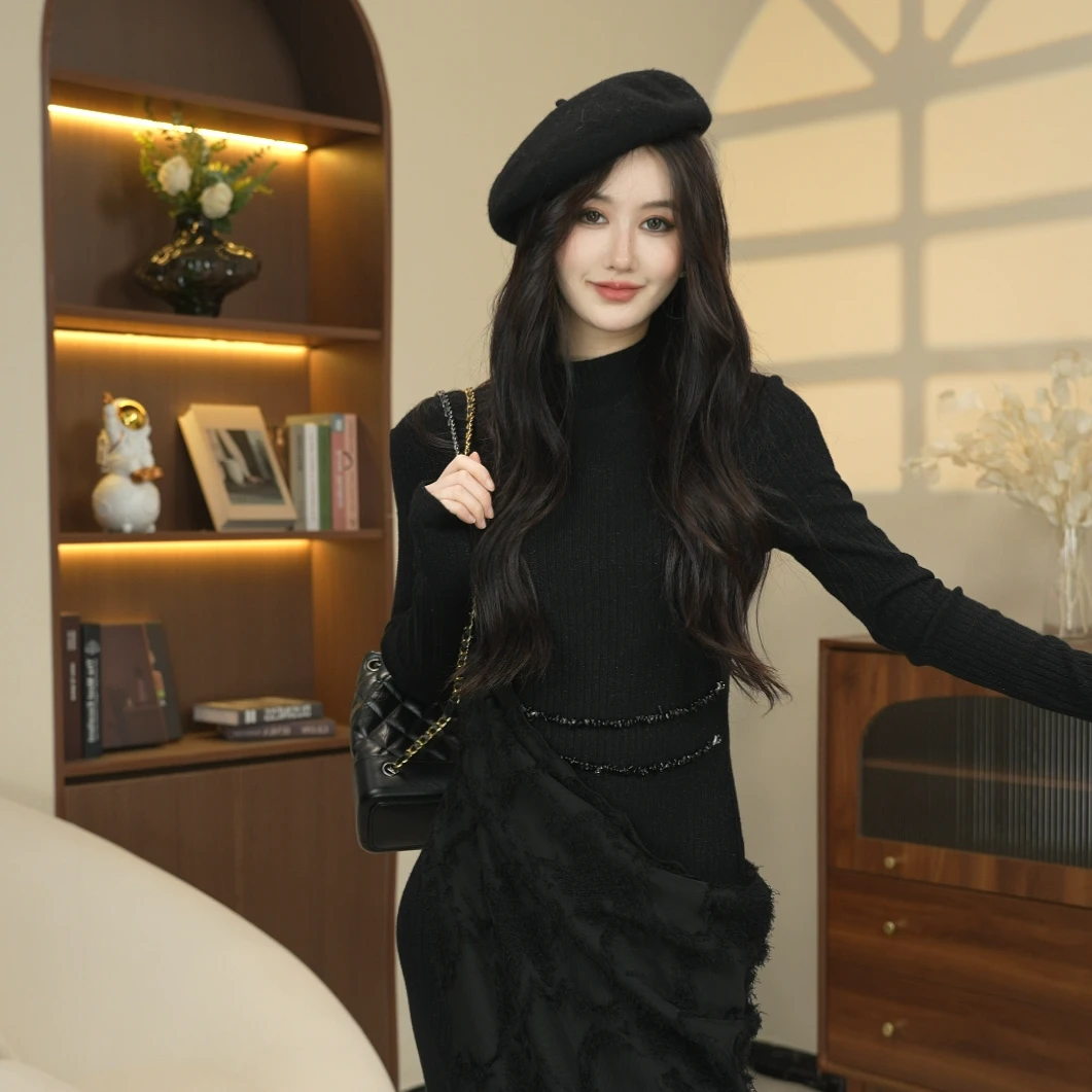 【佳一】魔鬼身材冬季新款慵懒连衣裙-RL0331