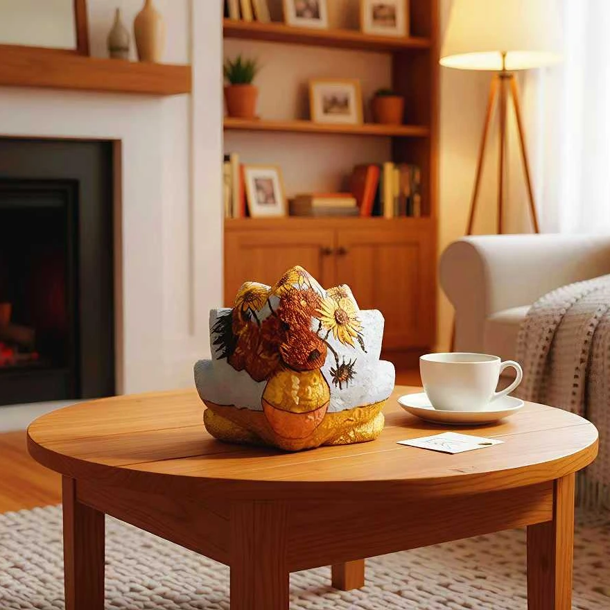 【10红黄兰】{以直播为主}）檀木创意摆件手工绘画原创