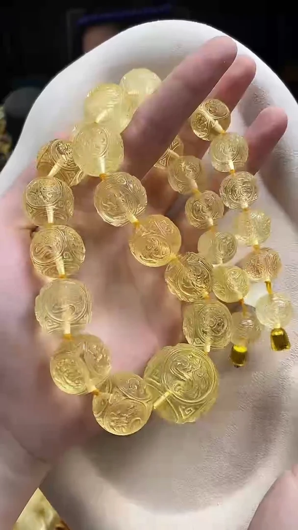 琥珀颈饰未镶嵌项链