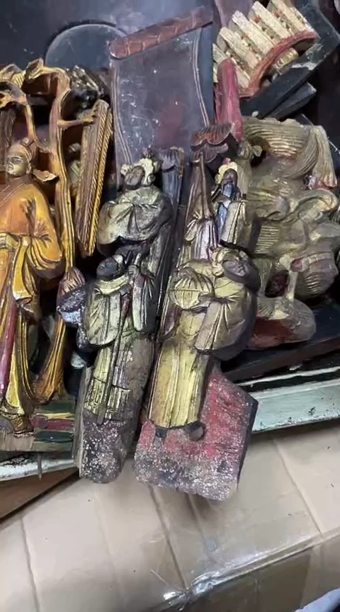 【闪购商品】香榧木微瑕孤品木雕一对40