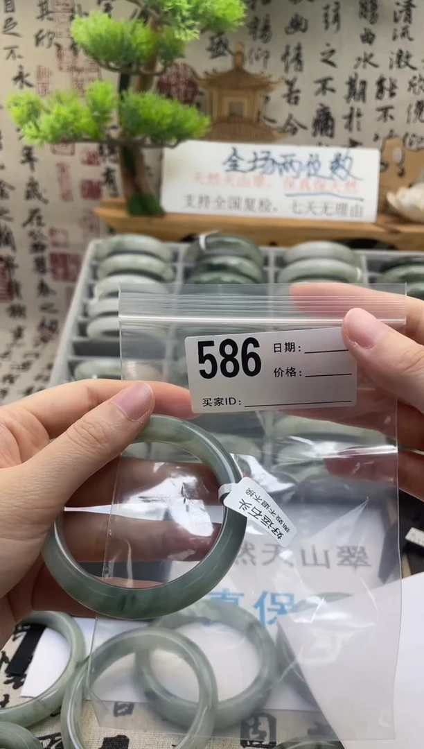 石英质玉（天山翠）手镯未镶嵌586