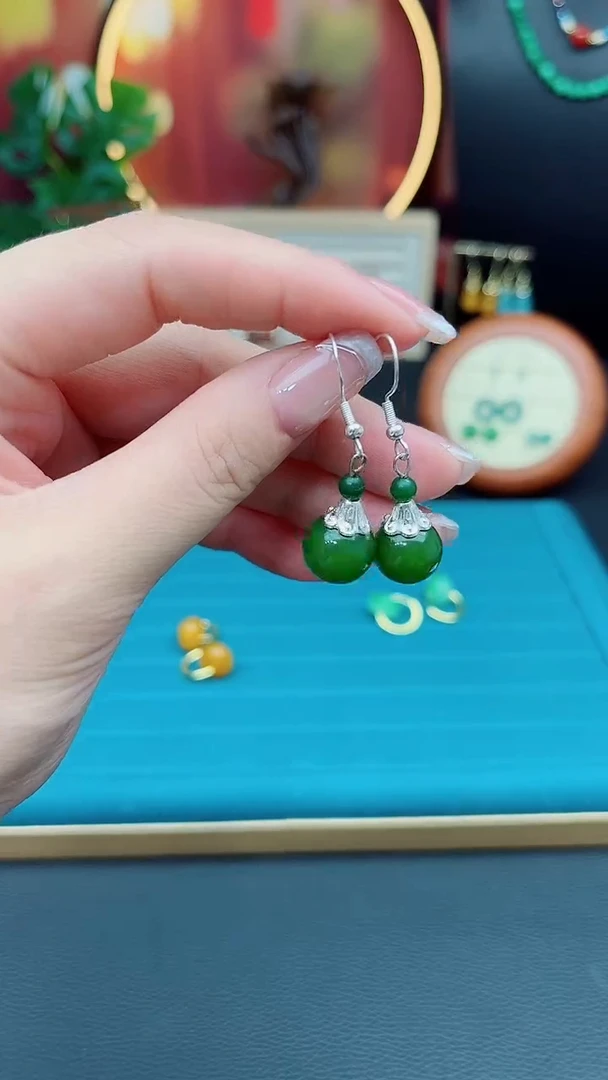 玛瑙/玉髓耳饰银S925镶嵌733