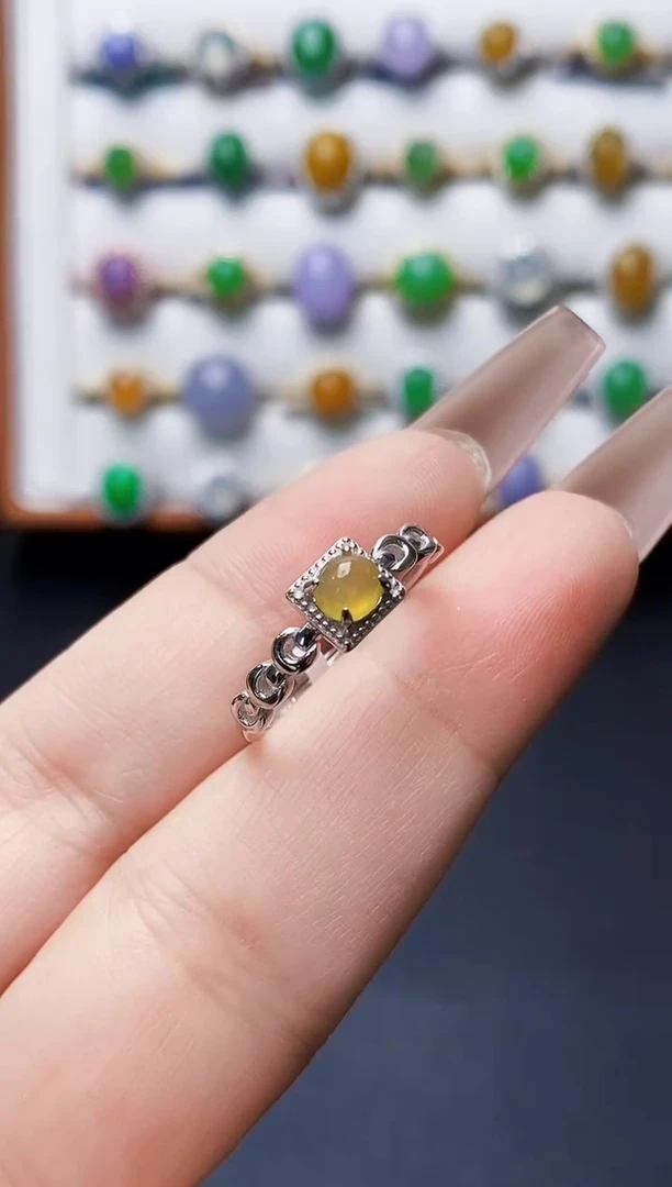 银S925镶嵌戒指翡翠1002