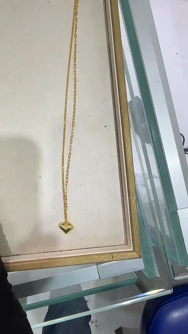 珐琅坠链均足银屁桃套链