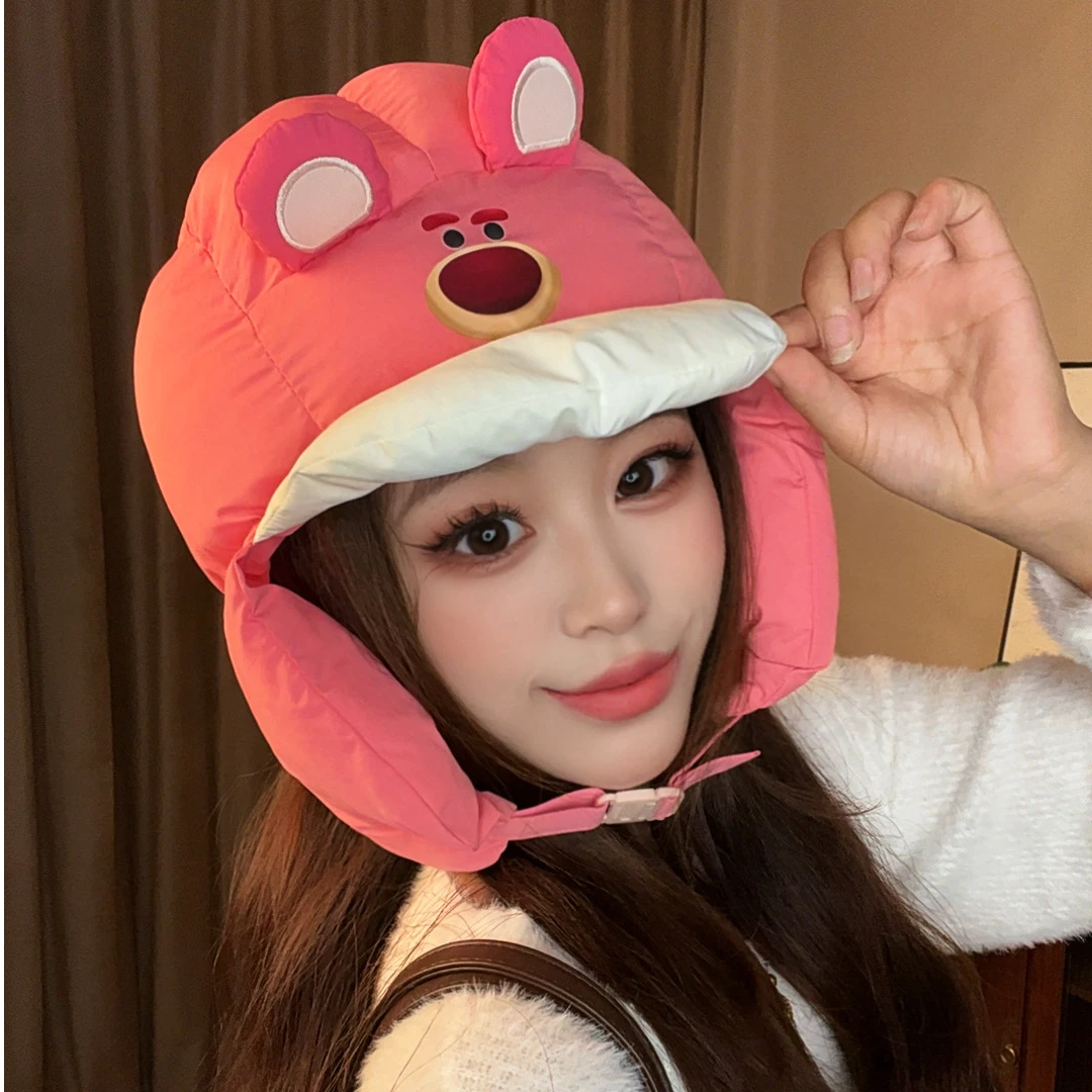 宽檐卡通圆顶雷锋帽秋冬冬季韩版防风帽网红帽子防寒