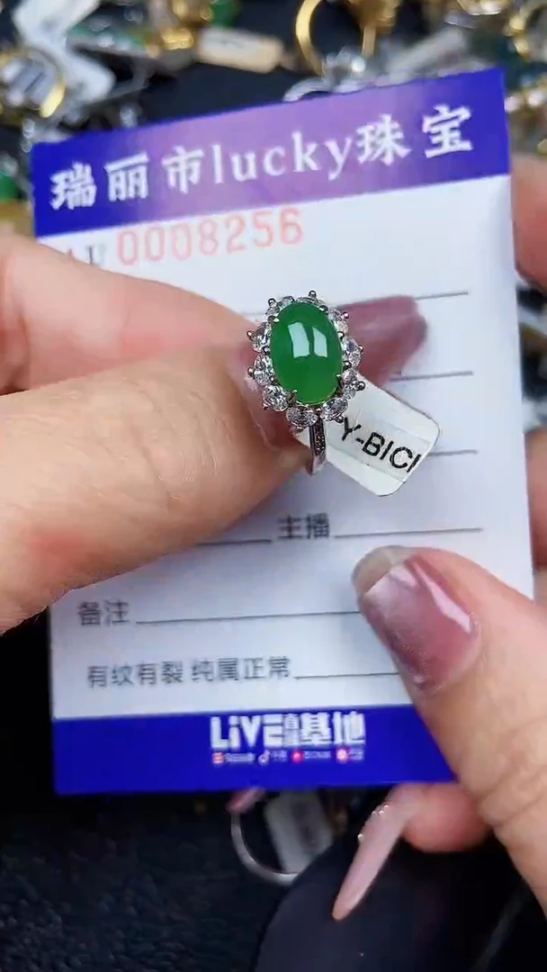 颈饰银S925镶嵌翡翠8256