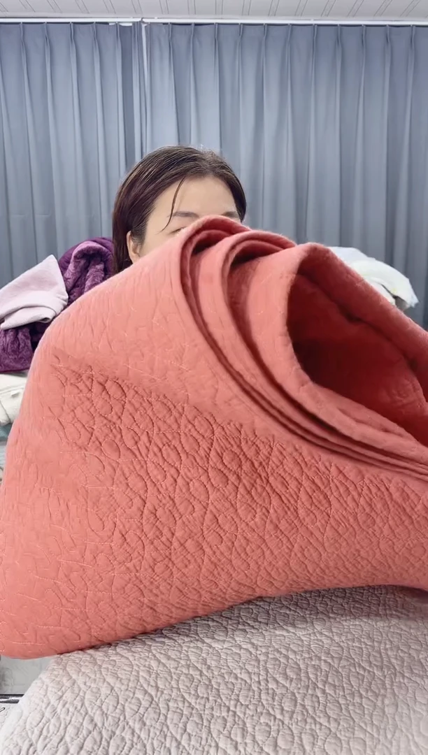 棉红色纯棉床盖2.*2.5