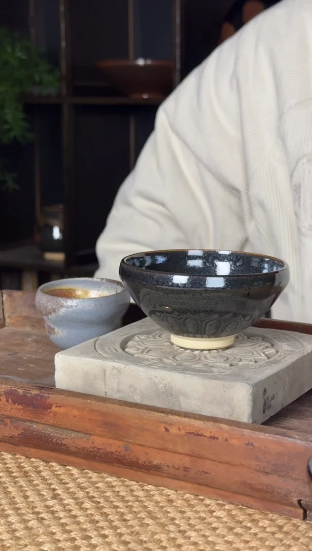 微瑕福利平阳窑手作黑釉油滴盏