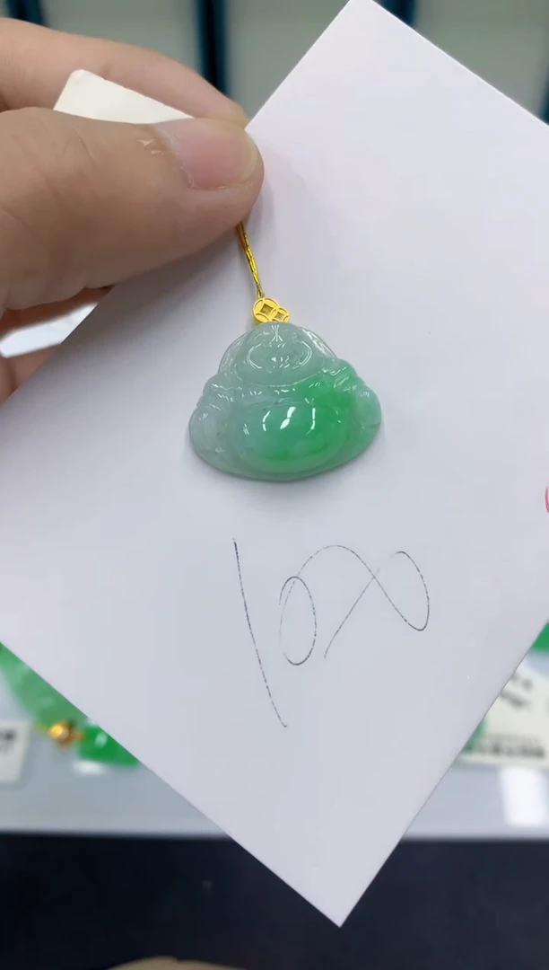 颈饰18K金镶嵌翡翠1111111