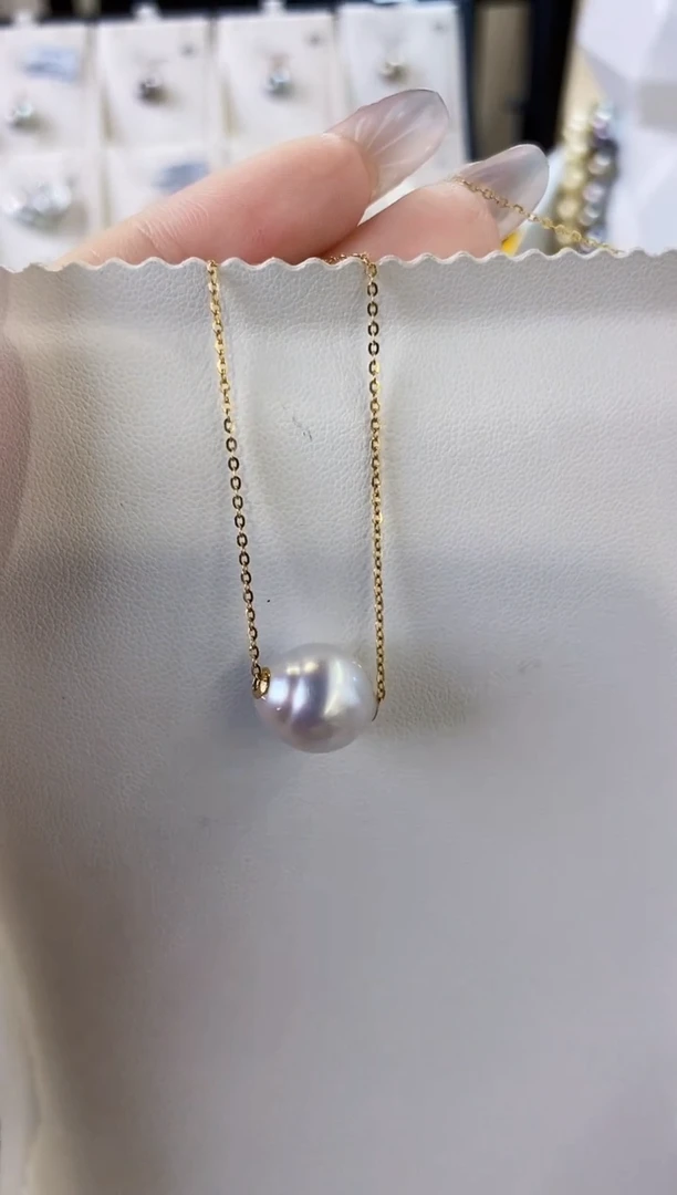 项链未镶嵌海水珍珠11-12澳白珍珠项链