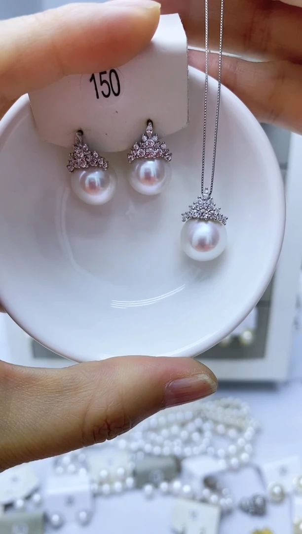 银S925镶嵌淡水珍珠耳饰150套