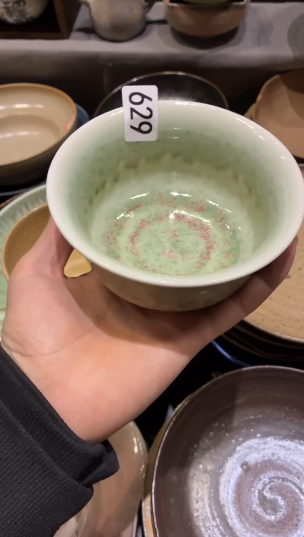 瓷片福*629苏打绿万福碗3个