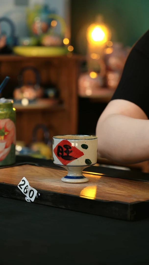 杯手绘心瓷陶瓷浮力