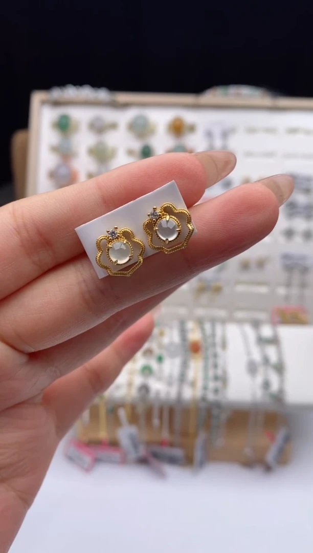 翡翠戒指银S925镶嵌天然A货翡翠