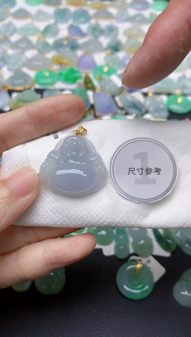 翡翠18K金镶嵌颈饰天然缅甸A货翡翠