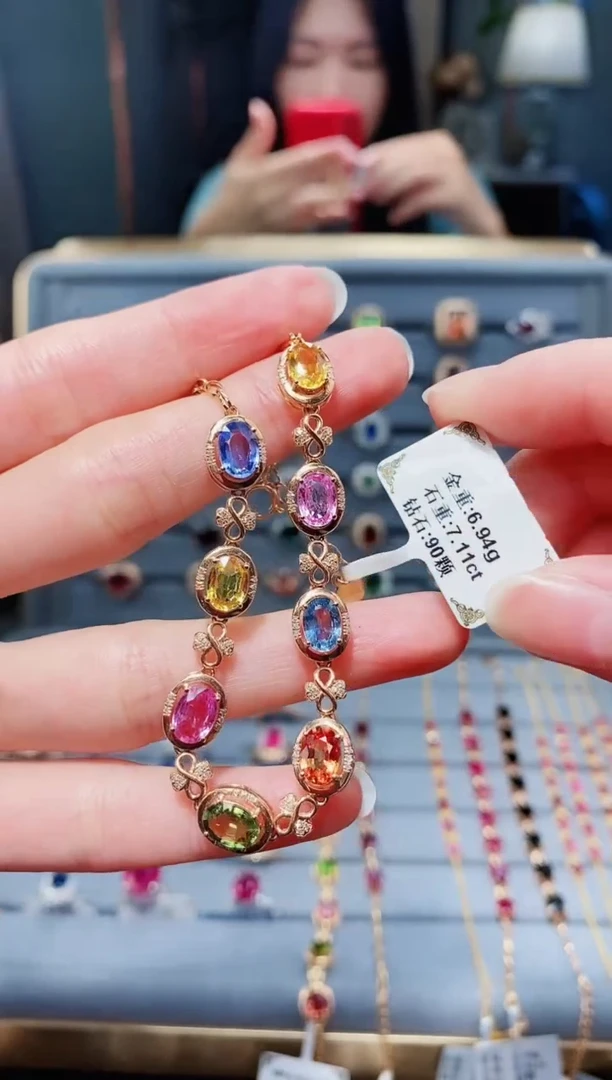 手链蓝宝石18K金镶嵌7.11.