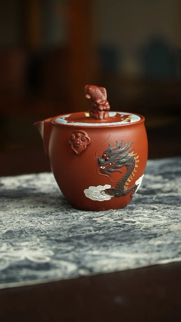 茶杯紫砂92号 隐龙手抓 特惠炸漏宜兴紫砂原矿作品