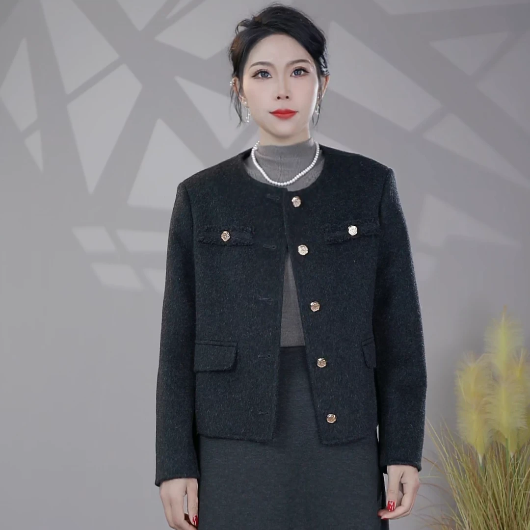 早春新款【100%羊毛大衣】895-2025新款秋冬双面羊毛大衣外套冬季