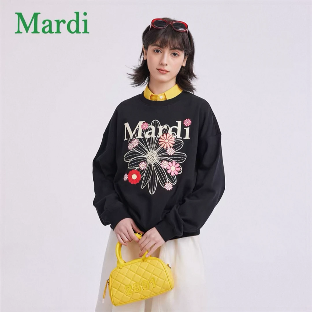 MARDI【繁花】秋冬新款经典雏菊慵懒感出街上镜女士卫衣MWY2512037