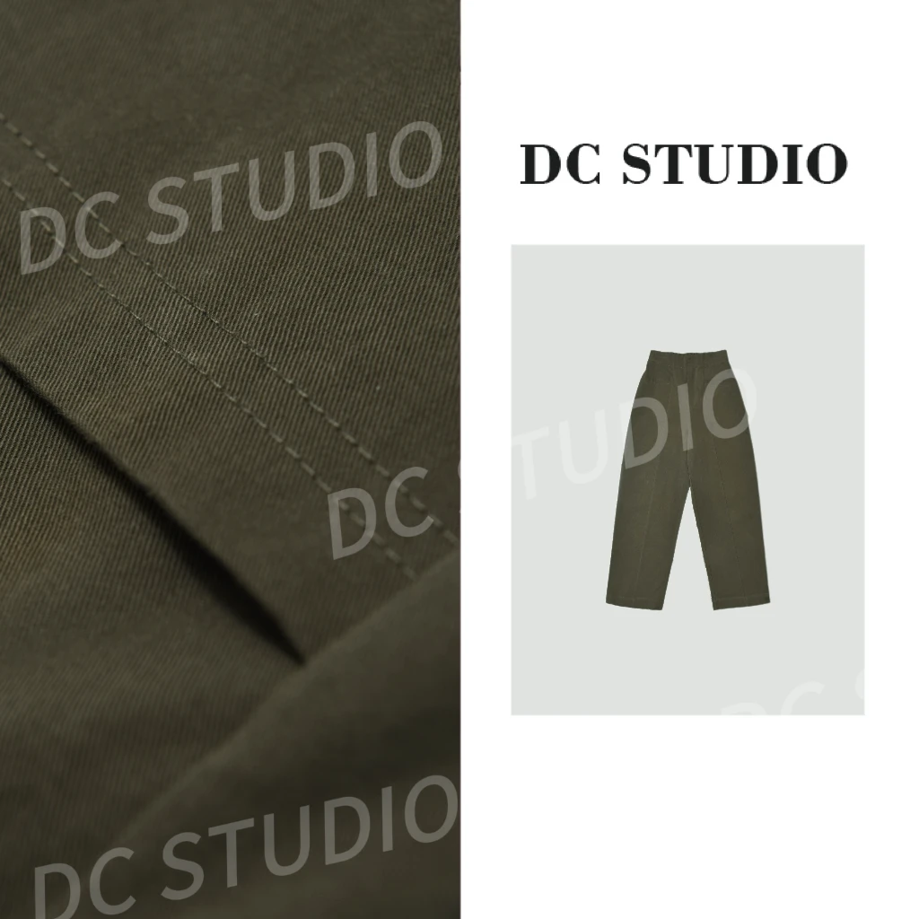 DC STUDIO【清影】2025春夏新款时尚高腰纯棉舒适显瘦高级休闲裤