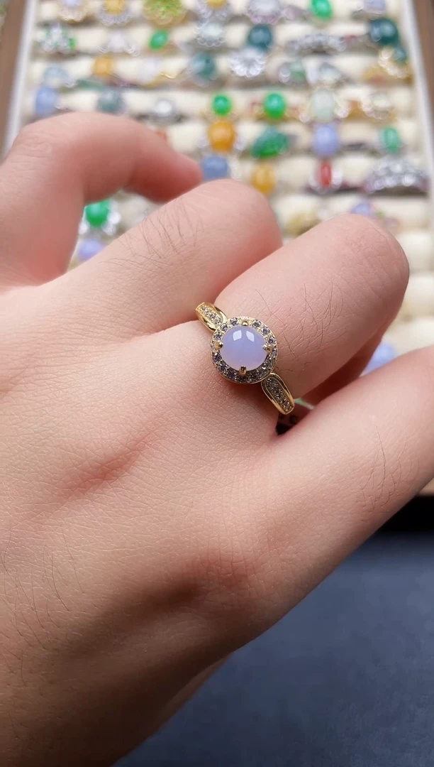 银S925镶嵌戒指翡翠14