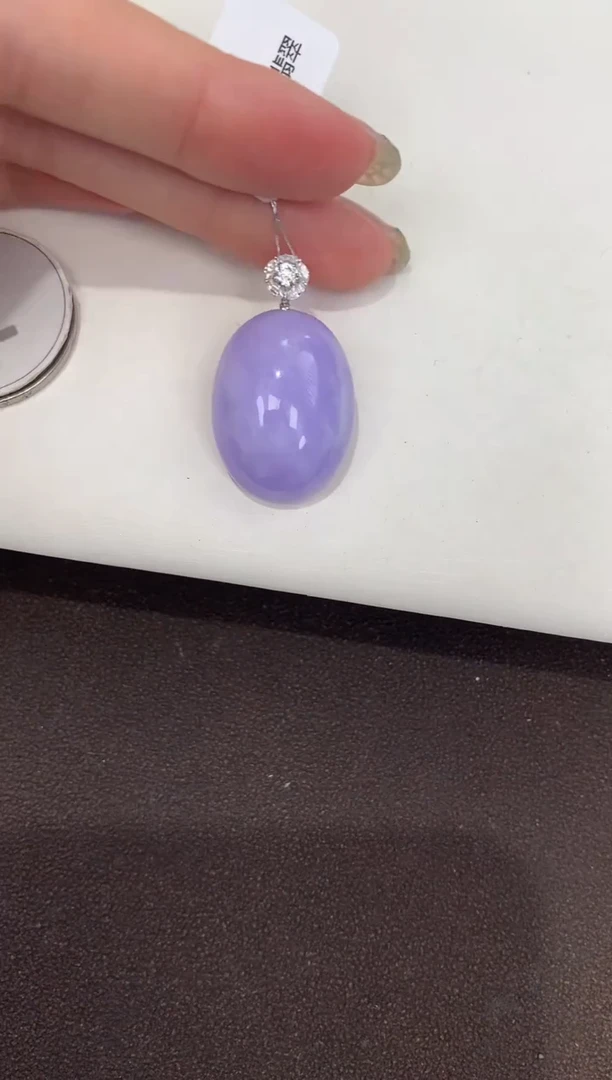 颈饰18K金镶嵌翡翠天然缅甸A货翡翠