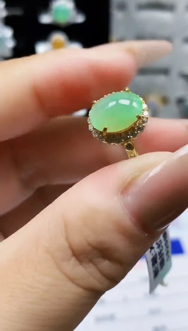 银S925镶嵌戒指翡翠1077