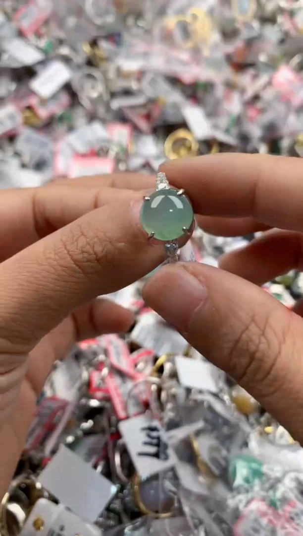 银S925镶嵌戒指翡翠13           1