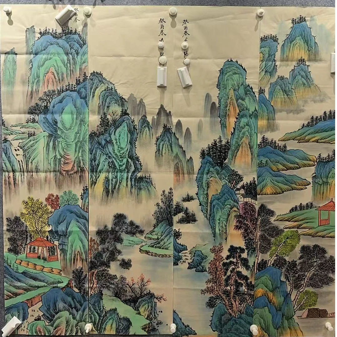 龙腾精选  张 写意山水  四条屏