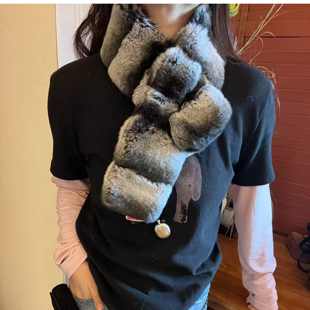 【Miss 程】春款新品轻奢毛毛围巾