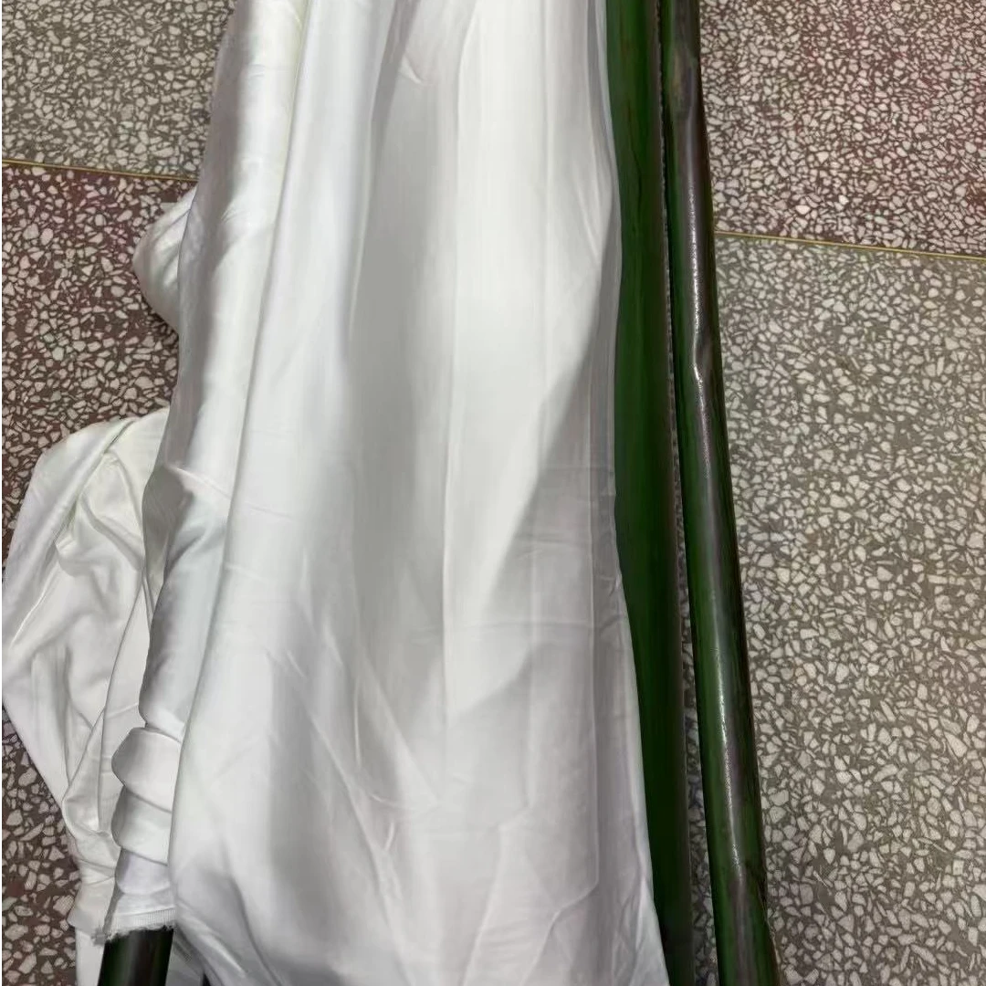 【小石】65支弹力贡缎素色棉绸布料-白（不支持7天无理由退化）