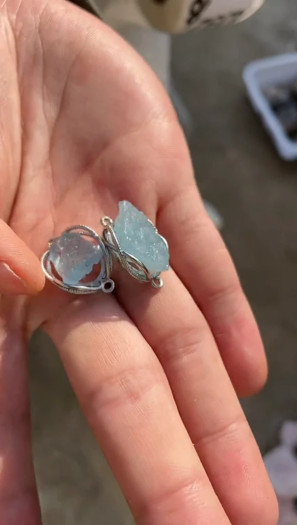 【闪购商品】水晶摆件未镶嵌海lanbao吊坠  347