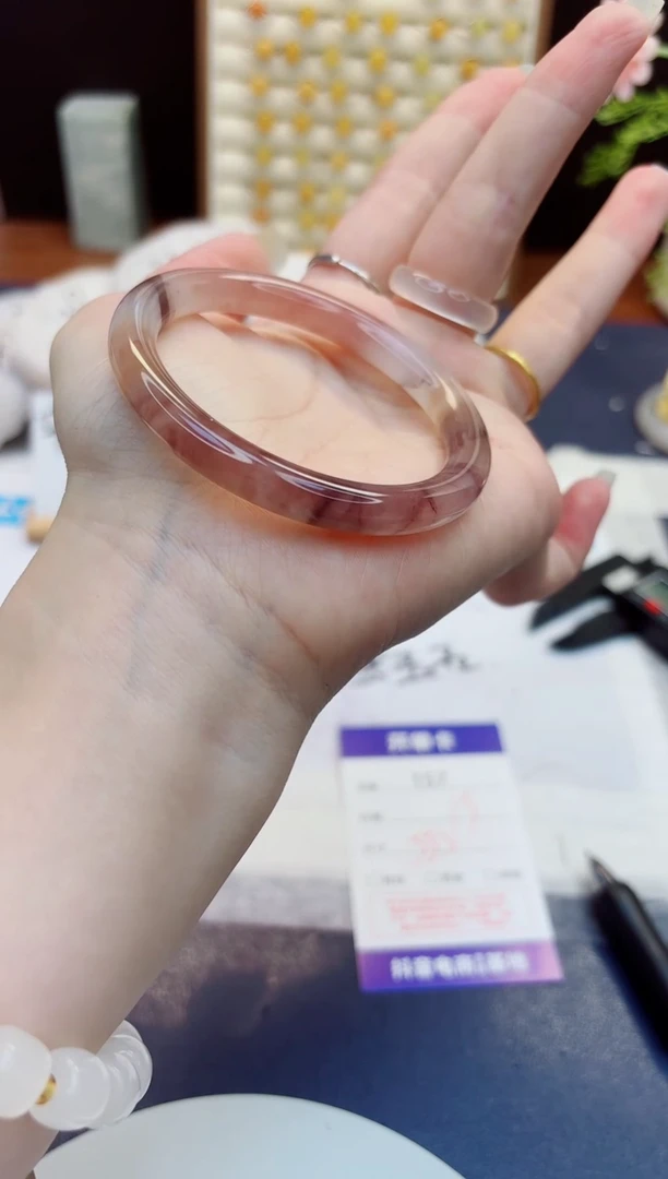 未镶嵌手镯石英质玉157-紫罗兰-圈口55