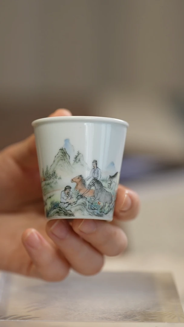 摆件沐*御鉴无瑕浅绛彩主人杯