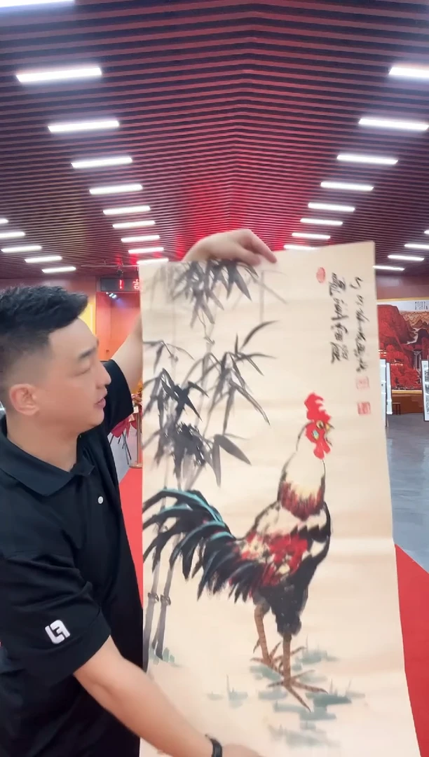 绘画三尺画作手绘鸡