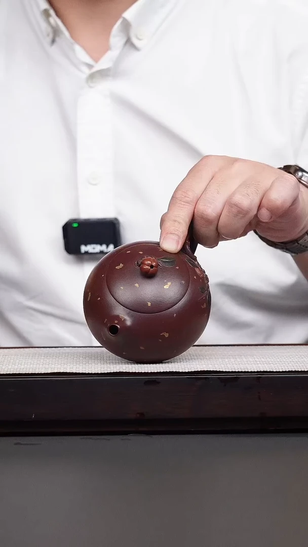 茶壶紫砂紫朱泥洒金柿子西施
