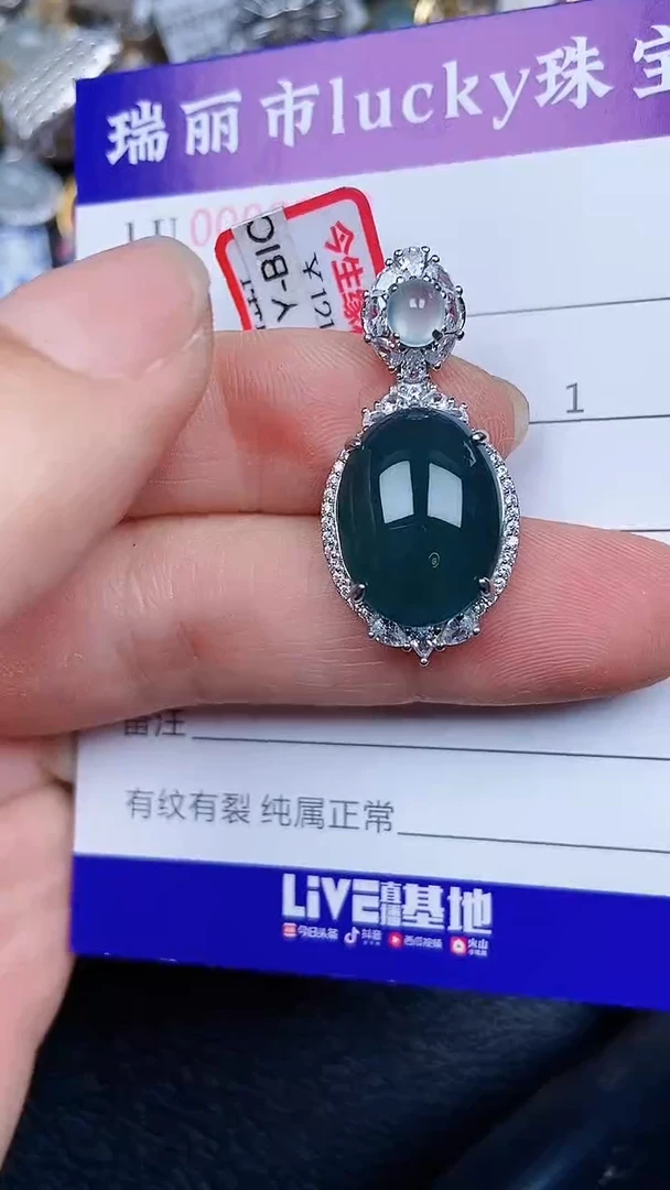 颈饰银S925镶嵌翡翠0269