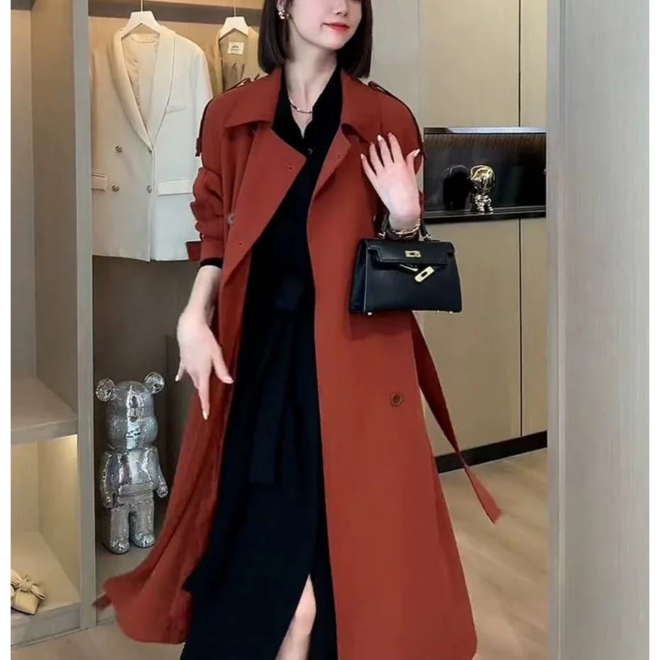 YYJ06#高级感欧货气质中长款风衣外套