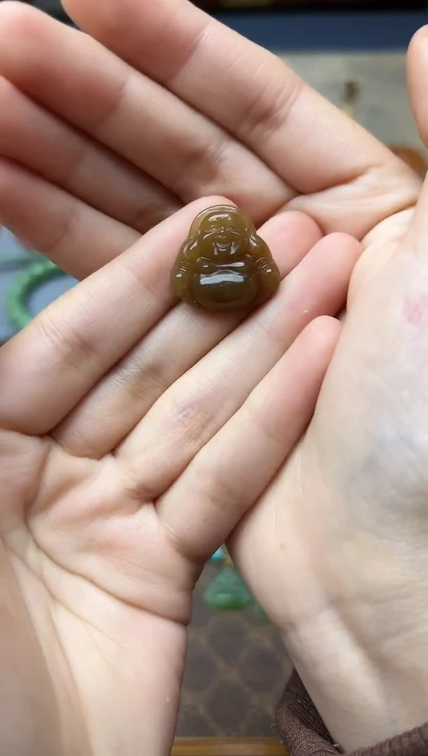 颈饰未镶嵌和田玉和田玉佛公吊坠ZD编绳