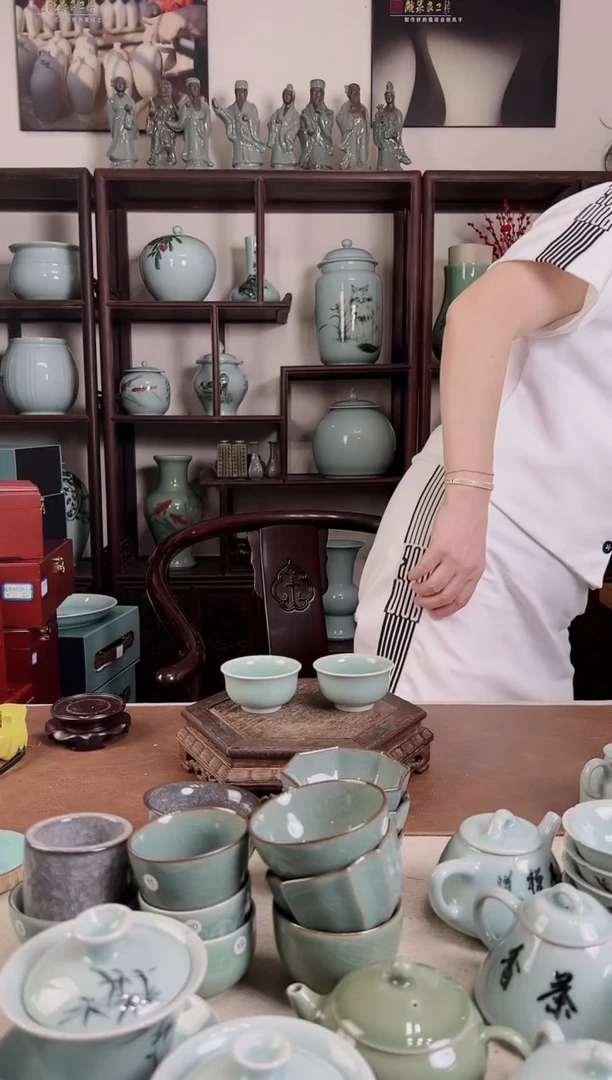 老梅青 撇口杯2只装