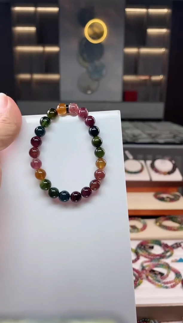 未镶嵌老矿碧玺单圈手串8mm+碧玺（多样性发一条）Q