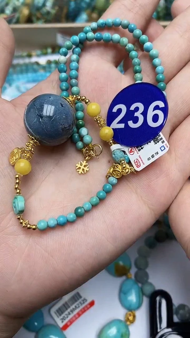 【闪购商品】绿松石项链银S925镶嵌236