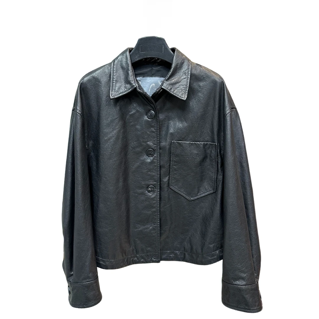 【反季特惠】牛皮女款夹克真皮外套宽松百搭