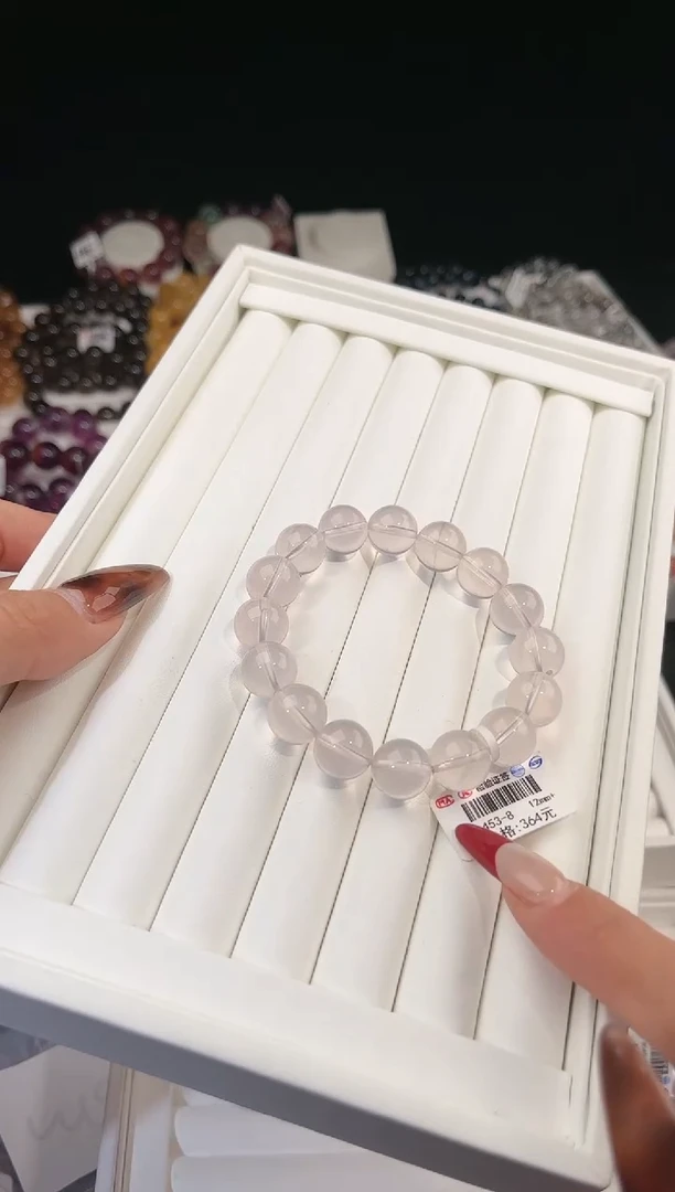 【闪购商品】水晶手链未镶嵌多样性发一Q81冰菊粉12mm