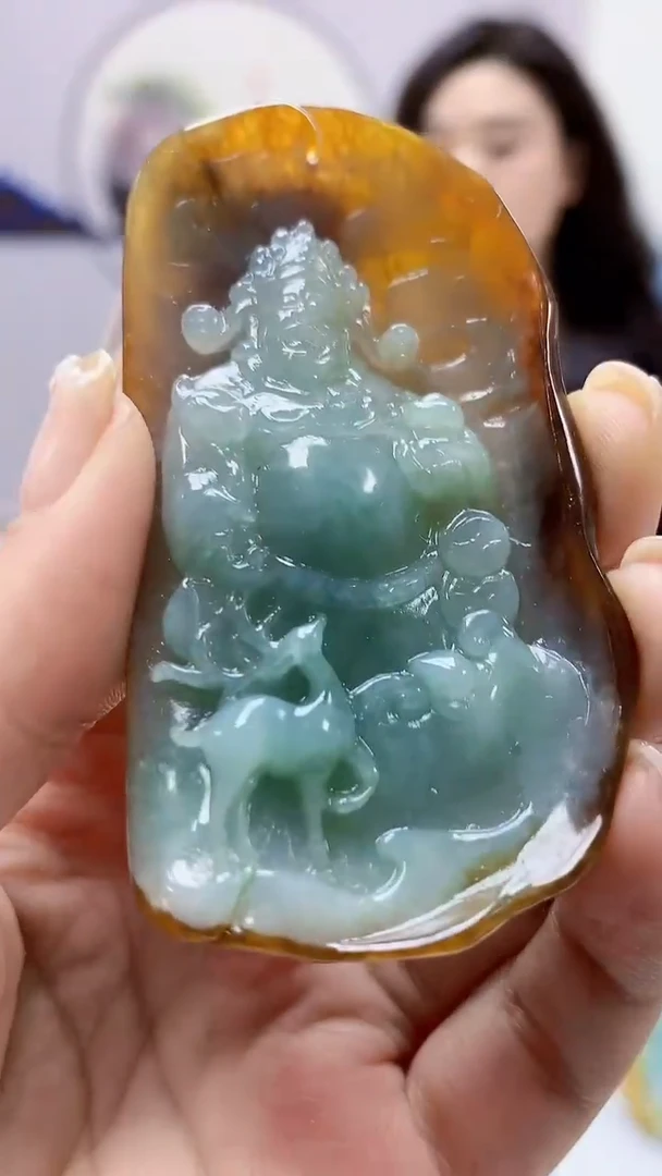 【闪购商品】定制翡翠未镶嵌4829ms-毛货挂件财神56