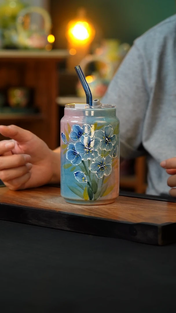 杯手绘心瓷陶瓷浮力